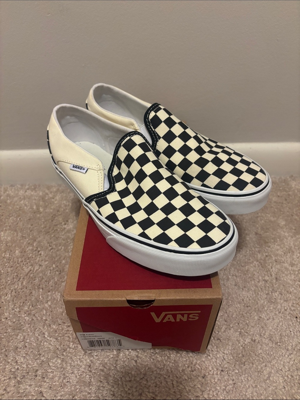 Vans Checkerboard Slip-On Sneakers - Black & Cream